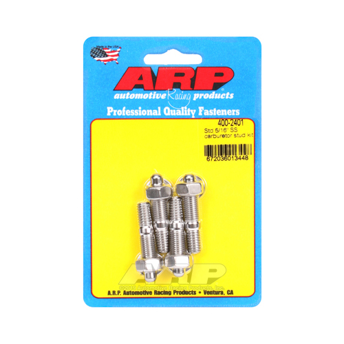 ARP Carburetor Studs, Stainless Steel, Polished, 5/16-18/24 in. x 1.700 in. Long, Set of 4
