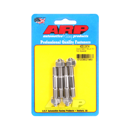 ARP Carburetor Studs, Stainless Steel, Polished, 5/16-18/24 in. x 2.225 in. Long, Set of 4