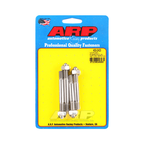 ARP Carburetor Fasteners, Carburetor Studs, Stainless Steel, Polished, 5/16 in. Thread Size, 2.700/3.050 in. Stud Length, for 1 in. Spacer, Set of 4
