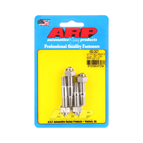 ARP Carburetor Fasteners, Carburetor Studs, Stainless Steel, Polished, 5/16 in. Thread Size, Fits Applications without A Spacer, Set of 4