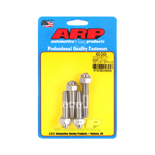 ARP Carburetor Fasteners, Carburetor Studs, Stainless Steel, Polished, 5/16 in. Thread Size, Fits Applications without A Spacer, Set of 4