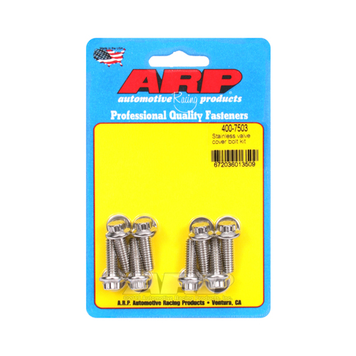 ARP Valve Cover Bolts, Stainless 12-Point, Cast Aluminum Cover, 1/4 in.-20 Thread, Set of 8