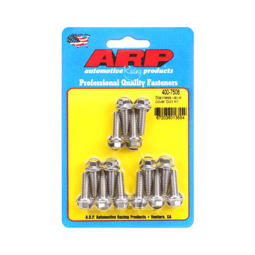 ARP Valve Cover Bolts, Stainless Hex, Cast Aluminum Cover, 1/4 in.-20 Thread, Set of 14