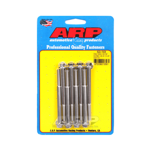 ARP Valve Cover Bolts, Stainless Hex, For Chevrolet Centerbolt, Stamped Steel Cover, 1/4 in.-20 Thread, Set of 8