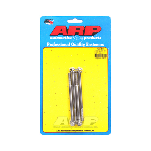 ARP Valve Cover Bolts, Stainless Steel, Polished, 1/4 in.-20, 4 in. UHL, For Chevrolet, Small Block, Brodix Valve Cover