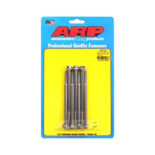 ARP Valve Cover Bolts, Stainless Steel, Polished, Hex, 1/4 in.-20 Diameter, BBC Brodix Valve Cover, Set of 7