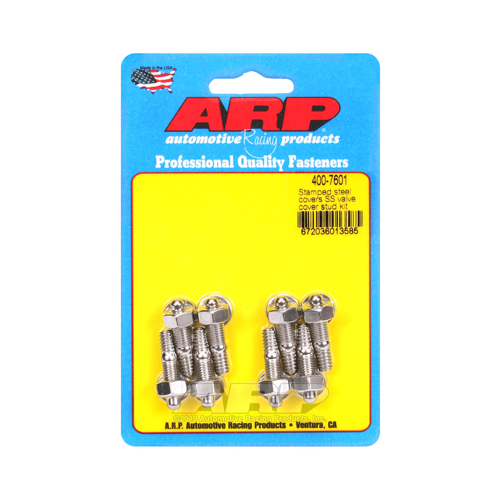 ARP Valve Cover Studs, Stainless Hex, Stamped Steel Cover, 1/4 in.-20 Thread, Set of 8