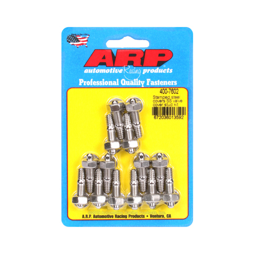 ARP Valve Cover Studs, Stainless Hex, Stamped Steel Cover, 1/4 in.-20 Thread, Set of 14