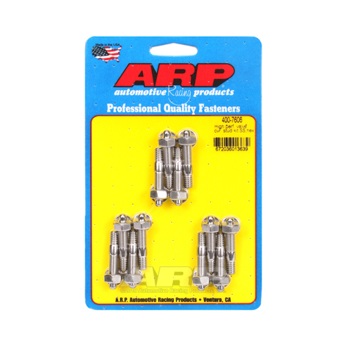 ARP Valve Cover Studs, Stainless Hex, Cast Aluminum Cover, Set of 12