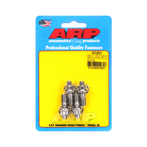 ARP Header Studs, Stainless, Polished, 12-Point, M8 x 1.25mm, M8-1.25mm, Set of 4
