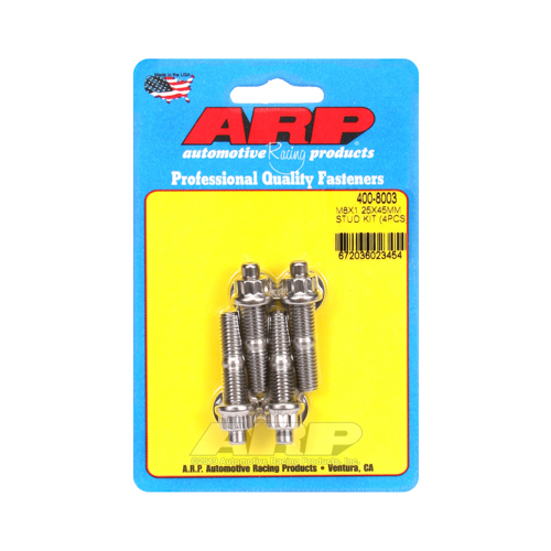 ARP Studs, Stainless, Polished, 12-Point, M8 x 1.25mm, M8-1.25mm, 1.75 in. Length, Set of 4