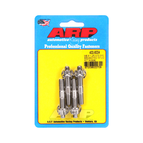 ARP Studs, Stainless, Polished, 12-Point, M8 x 1.25mm, M8-1.25mm, 2.00 in. Length, Set of 4