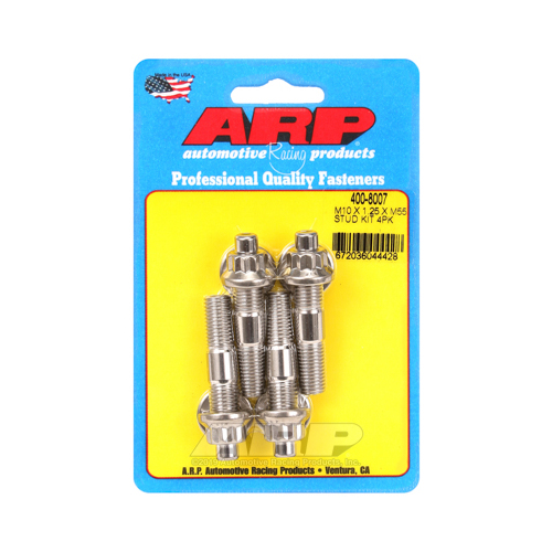 ARP Studs, Accessory, Stainless Steel, Polished, M10 x 1.25mm Thread, 2.150 in. Overall Length, Set of 4