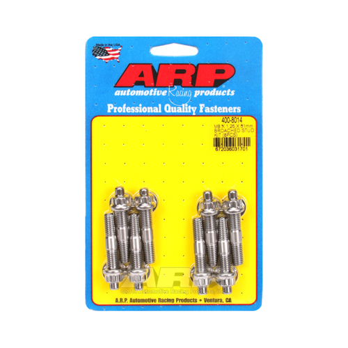 ARP Studs, Stainless, Polished, 12-Point, M8 x 1.25mm, M8-1.25mm, 2.00 in. Length, Set of 8