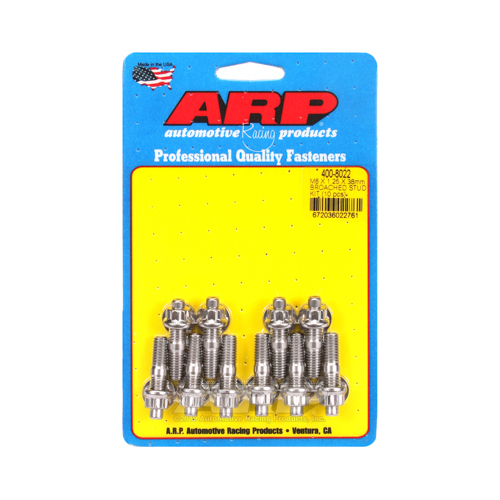ARP Studs, Stainless, Polished, 12-Point, M8 x 1.25mm, 38mm / 1.50 in. Long, Set of 10
