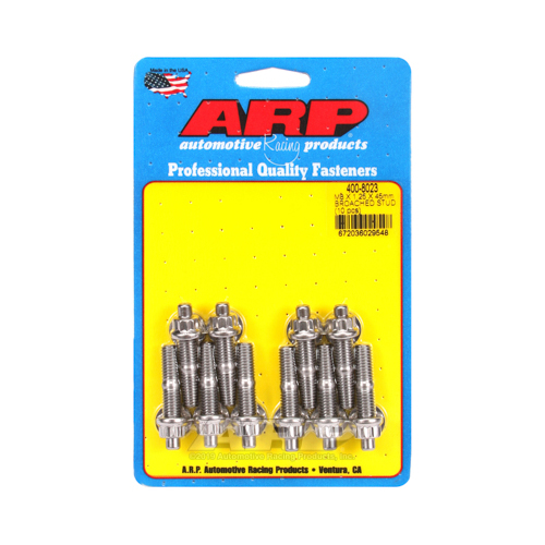 ARP Studs, Stainless, Polished, 12-Point, M8 x 1.25mm, M8-1.25mm, 1.75 in. Length, Set of 10