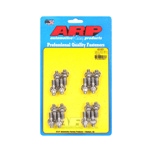 ARP Studs, Stainless, Polished, 12-Point, M8 x 1.25mm, M8-1.25mm, 1.25 in. Length, Set of 16
