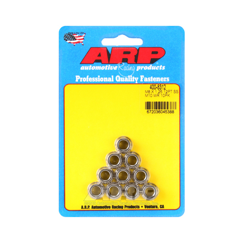 ARP Nut, 12-point, 8740 Chromoly, Steel, Black, 8mm x 1.25 Thread, 180000psi, Set of 10