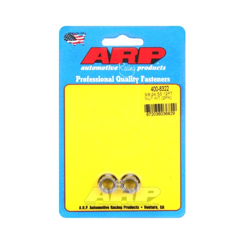 ARP Nut, 12-point, ARP Stainless Steel, Polished, 3/8 in.-24 Thread, 180000psi, Set of 2