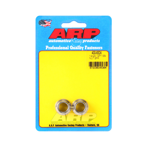 ARP Nut, 12-point, ARP Stainless Steel, Polished, 1/2 in.-20 Thread, 180000psi, Set of 2