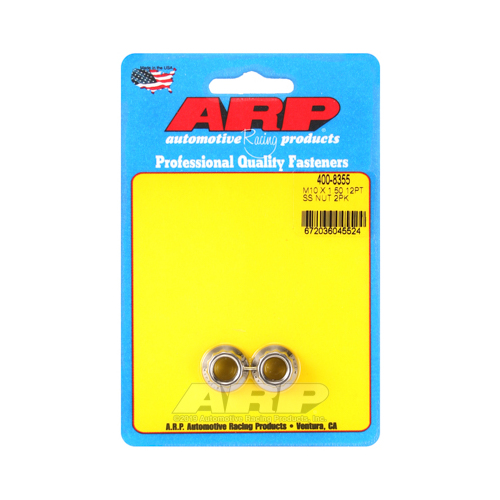 ARP Nut, 12-point, ARP Stainless Steel, Polished, 10mm x 1.5 Thread, 180000psi, Set of 2