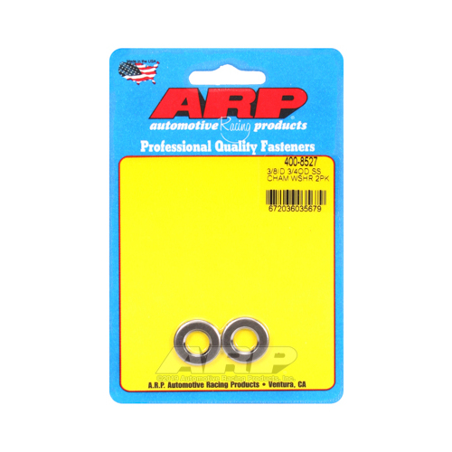 ARP Washer, Hardened, High Performance, Flat, 3/8 in. ID, 0.750 in. OD, Stainless Steel, Polished, 0.12 in. Thick, Set of 2