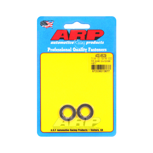 ARP Washer, Hardened, High Performance, Chamfer, Flat, 7/6 in. ID, 0.812 in. OD, Stainless Steel, Polished, 0.12 in. Thick, Set of 2