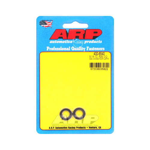 ARP Washer, Hardened, High Performance, Chamfer, Flat, 5/16 in. ID, 0.625 in. OD, 0.120 Thick, Stainless Steel, Polished, Set of 2