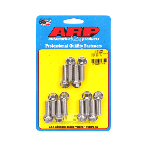 ARP Bolts, Intake Manifold, Hex Head, Stainless Steel, Polished, AMC 290, 343, 390, 180000psi, Kit