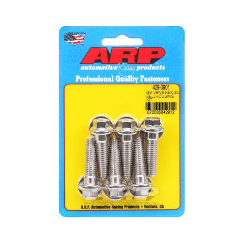 ARP Bellhousing Bolts, Hex, 3/8-16 in. Thread, Stainless Steel, Natural, For Chevrolet, Kit