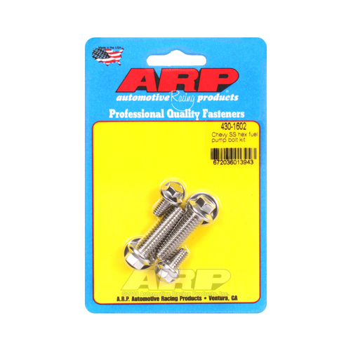 ARP Fuel Pump Bolts, Stainless Steel, Polished, Hex, For Chevrolet, Big Block, Small Block, Kit