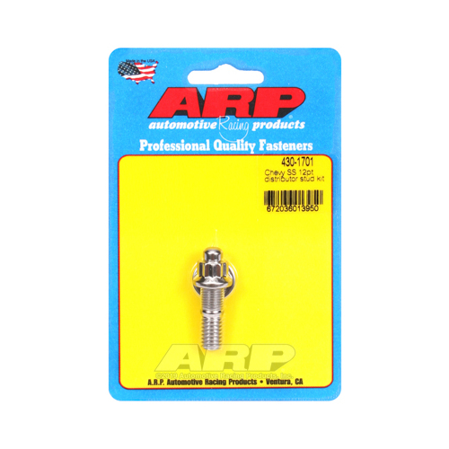 ARP Distributor Stud, Stainless Steel, Polished, 12-Point, For Chevrolet, Small, Big Block, V8, 4.3L V6, Each