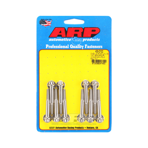 ARP Bolts, Intake Manifold, 12-point Head, Stainless Steel, Polished, For Chevrolet LS, 180000psi, Kit
