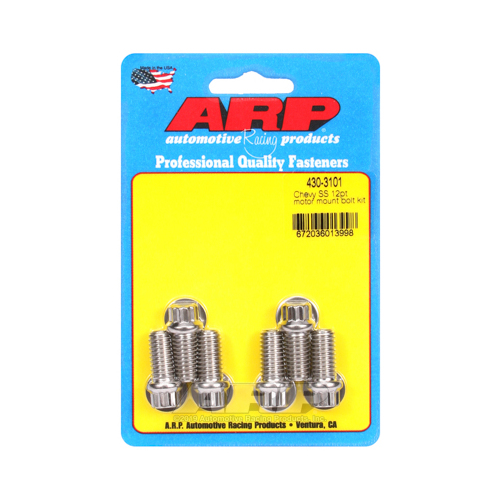 ARP Motor Mount Bolts, Stainless, 12-Point, Mount to Block, For Chevrolet, Small, Big Block, Set of 6