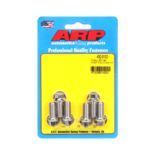 ARP Motor Mount Bolts, Stainless, Hex, Mount to Block, For Chevrolet, Small, Big Block, Set of 6