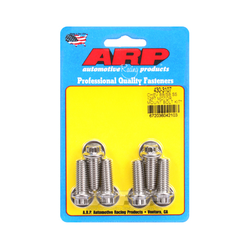 ARP Motor Mount Bolts, 12-point, Chromoly, Polished, For Chevrolet, Set of 6