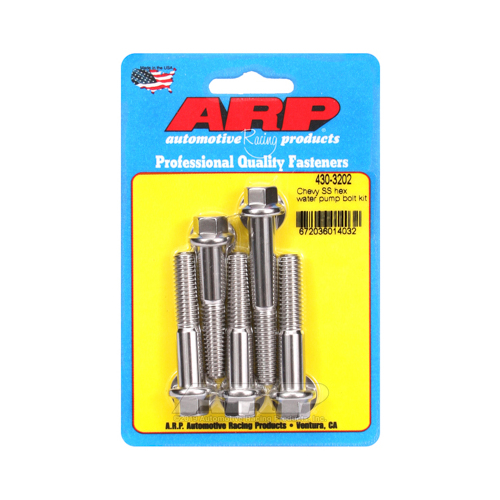ARP Water Pump Bolts, Hex, Stainless Steel, Polished, Long Boly Kit, For Chevrolet, Small Block, Big Block, Kit