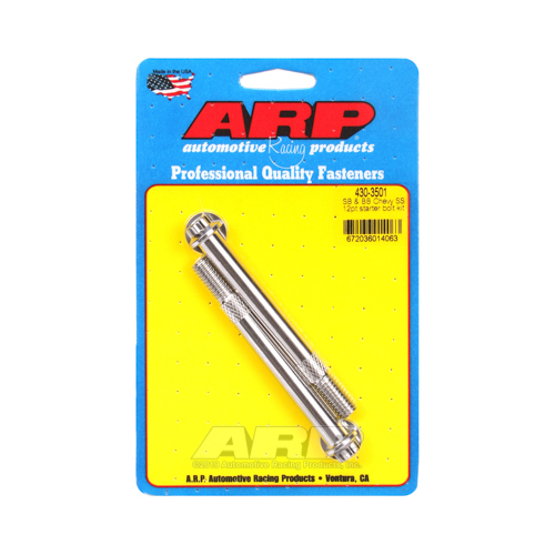 ARP Starter Bolts, Stainless Steel, 3/8-16 x 3.760 in, 12 pt, Head, Full Size Starter, For Chevrolet, Big, Small, Pair