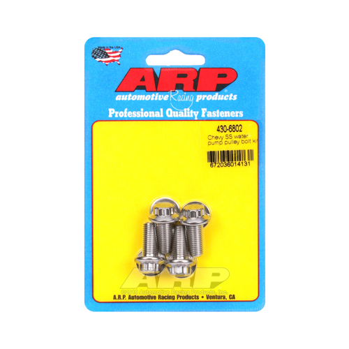 ARP Water Pump Pulley Bolts, Stainless, 12-Point, Universal, 4-piece, Kit