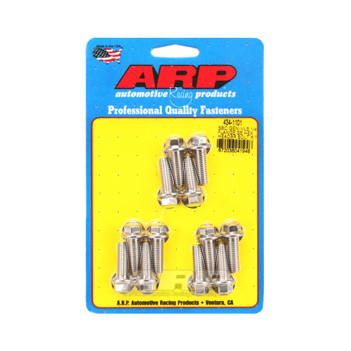 ARP Header Bolts, Hex Head, 20mm UHL, 3/8 in. Wrench, Stainless Steel, Polished, For Chevrolet, LS Engine, Set of 12