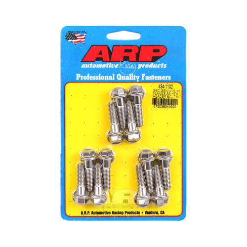 ARP Header Bolts, Hex Head, 30mm UHL, 3/8 in. Wrench, Stainless Steel, Polished, For Chevrolet, LS Engine, Set of 12