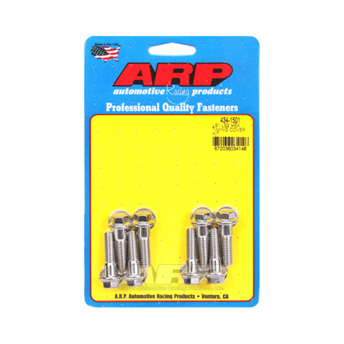 ARP Timing Cover Bolts, Hex Head, Stainless, Polished, Washers, For Chevrolet, LS Small Block, Kit