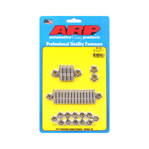 ARP Oil Pan Studs, Works with Standard 2 Piece Cork Gasket, Polished Stainless Steel, Hex Nut, For Chevrolet, Small Block, Kit