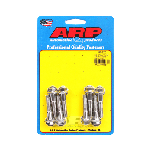 ARP Bolts, Intake Manifold, Hex Head, Stainless Steel, Polished, For Chevrolet 305-350, 180000psi, Kit