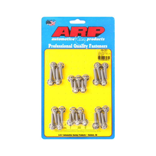 ARP Coil Bracket Bolts, 12-Point, Stainless Steel, Polished, For Chevrolet, 4.8, 5.3, 5.7, 6.0, 6.2, 7.0L, Set of 16