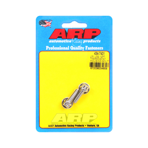 ARP Thermostat Housing Bolts, Stainless Steel, Polished, 12-Point, For Chevrolet, Small Block, LS1/LS2/LS6/L76, Kit