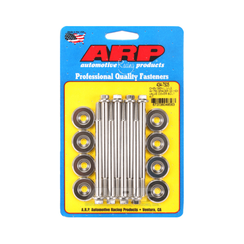 ARP Valve Cover Bolts, SB For Chevrolet GENIII IV/LS w/.750 spacer SS Hex, Kit