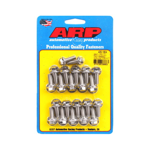 ARP Oil Pan Bolts, Designed for 1-piece Rubber Gasket, Stainless, Hex Head, For Chevrolet, Big Block, Kit