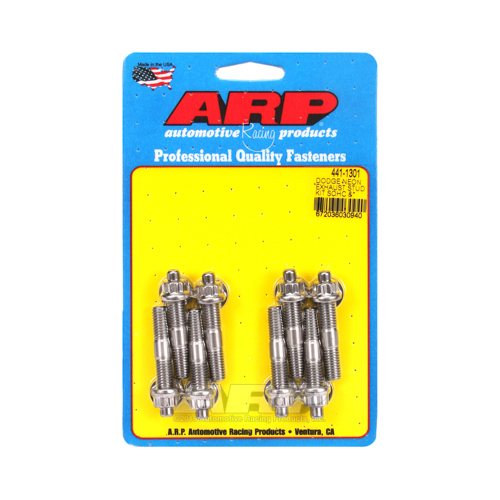 ARP Header Studs, 12-Point Nuts, Stainless Steel, Polished, 8mm x 1.25, For Dodge, For Plymouth, 2.0L, Set of 8