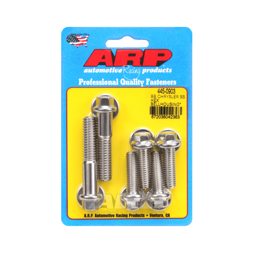 ARP Bellhousing Bolts, Hex, Stainless Steel, Natural, For Chrysler, For Dodge, For Plymouth, Big Block, Kit
